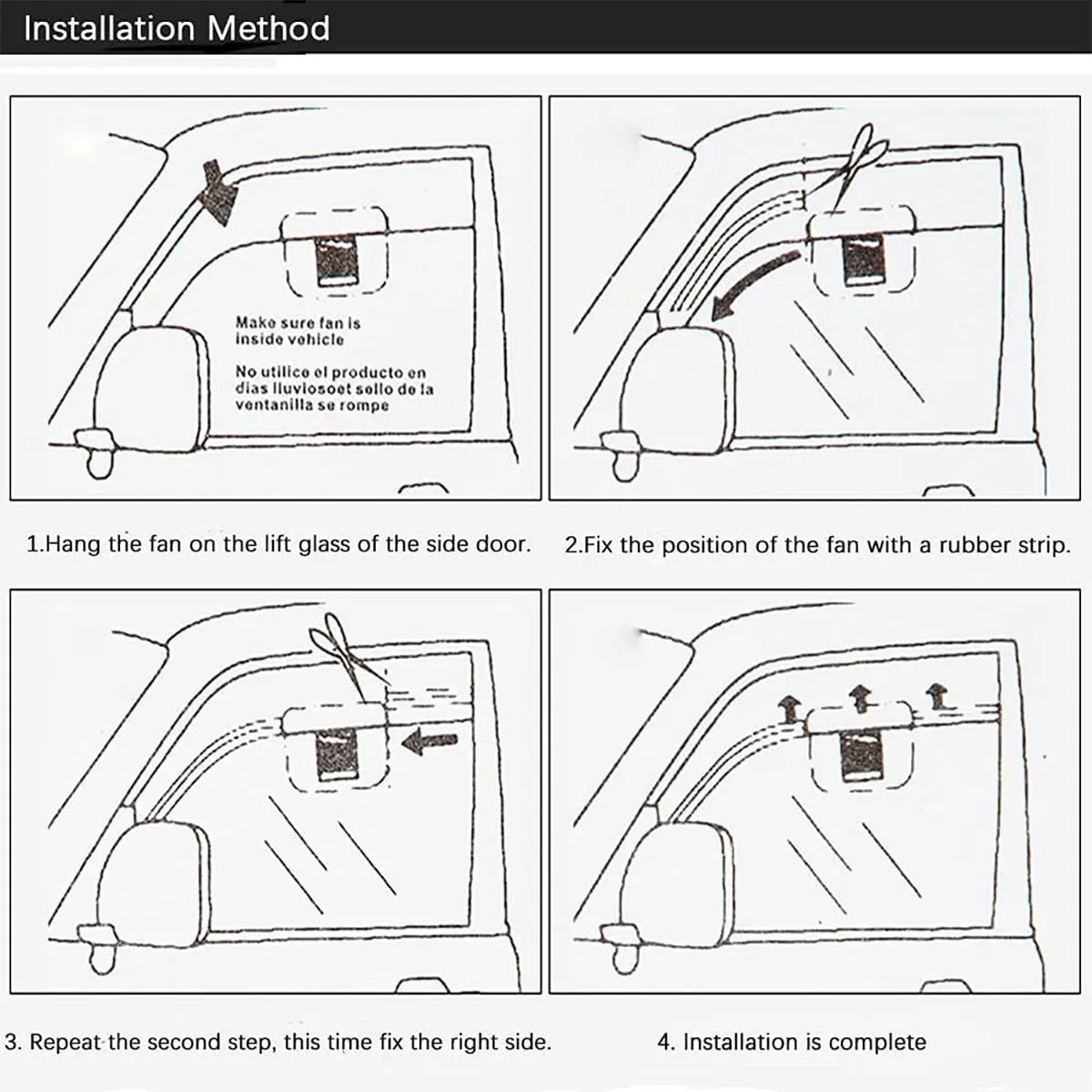 🚗 Dual-Outlet Solar Car Window Exhaust Fan