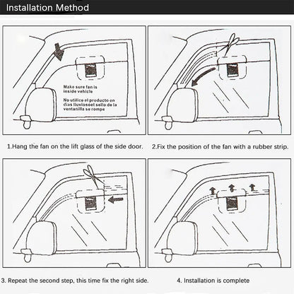 🚗 Dual-Outlet Solar Car Window Exhaust Fan