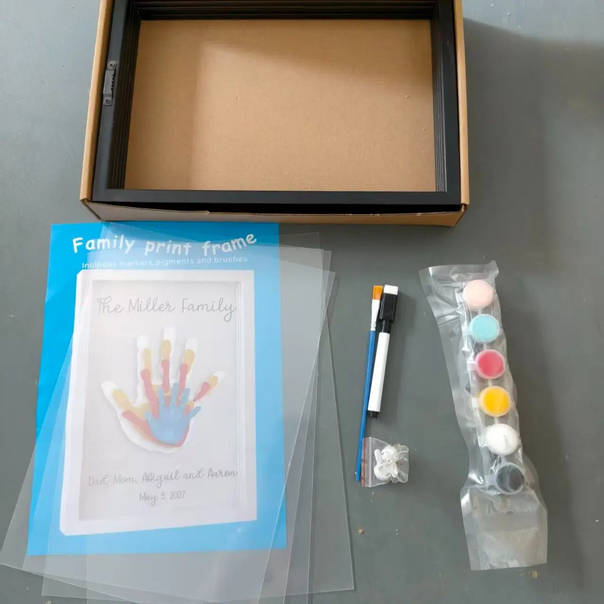🪵 Wooden Transparent Family Handprint Frame Set