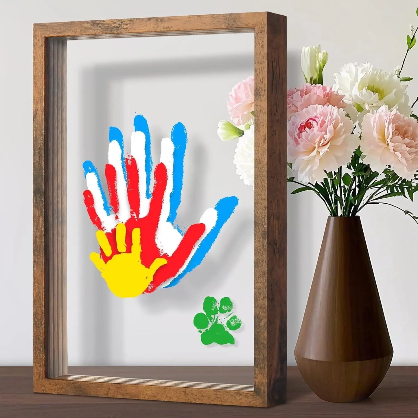 🪵 Wooden Transparent Family Handprint Frame Set