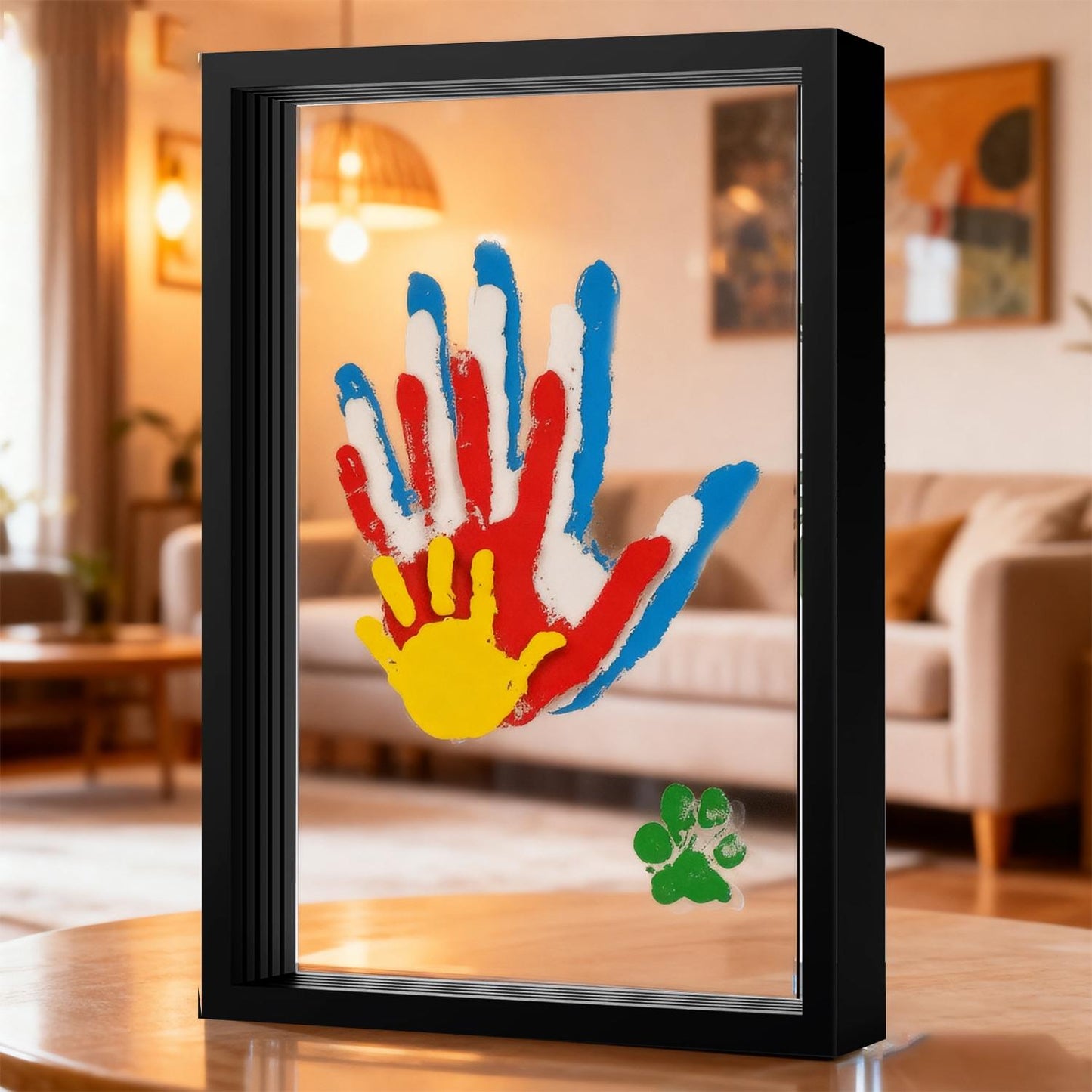 🪵 Wooden Transparent Family Handprint Frame Set