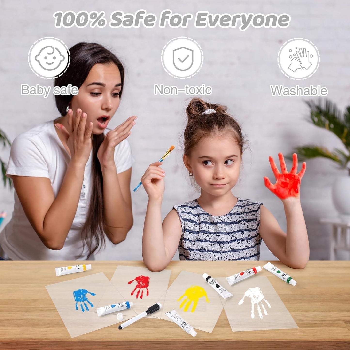 🪵 Wooden Transparent Family Handprint Frame Set