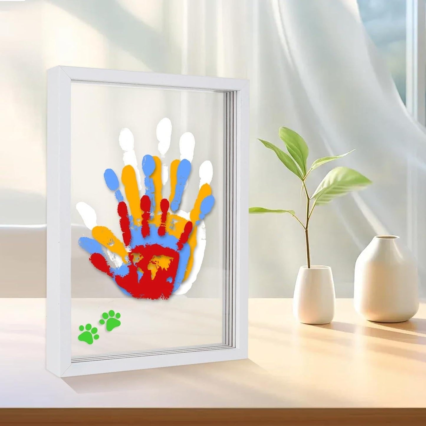 🪵 Wooden Transparent Family Handprint Frame Set