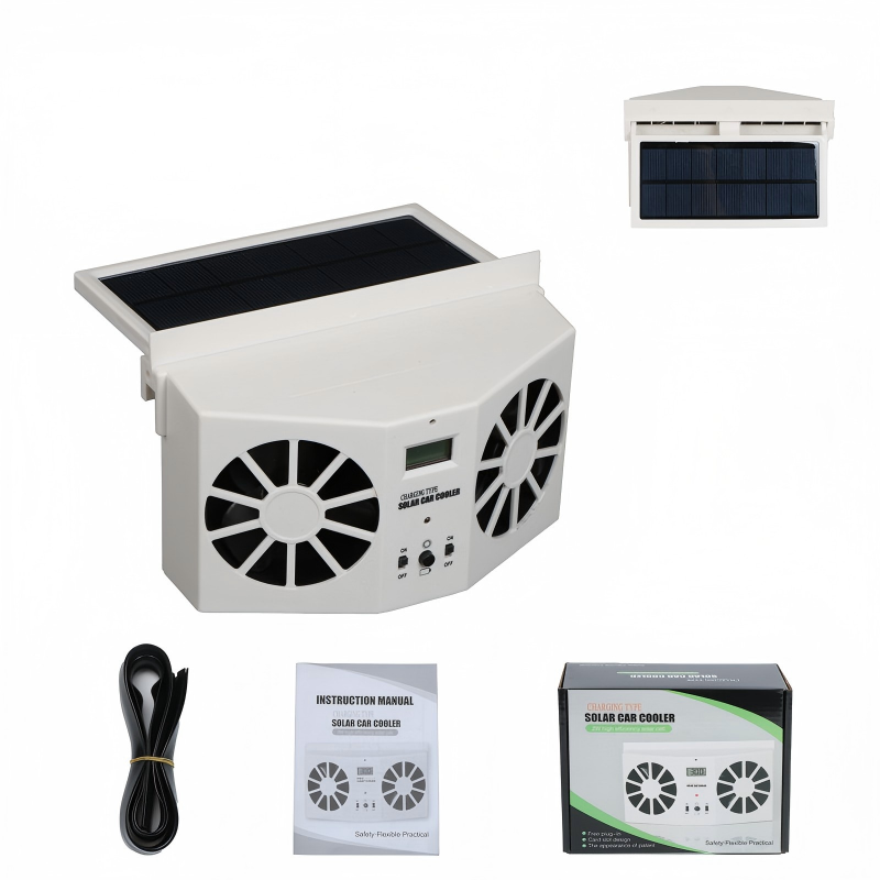 🚗 Dual-Outlet Solar Car Window Exhaust Fan