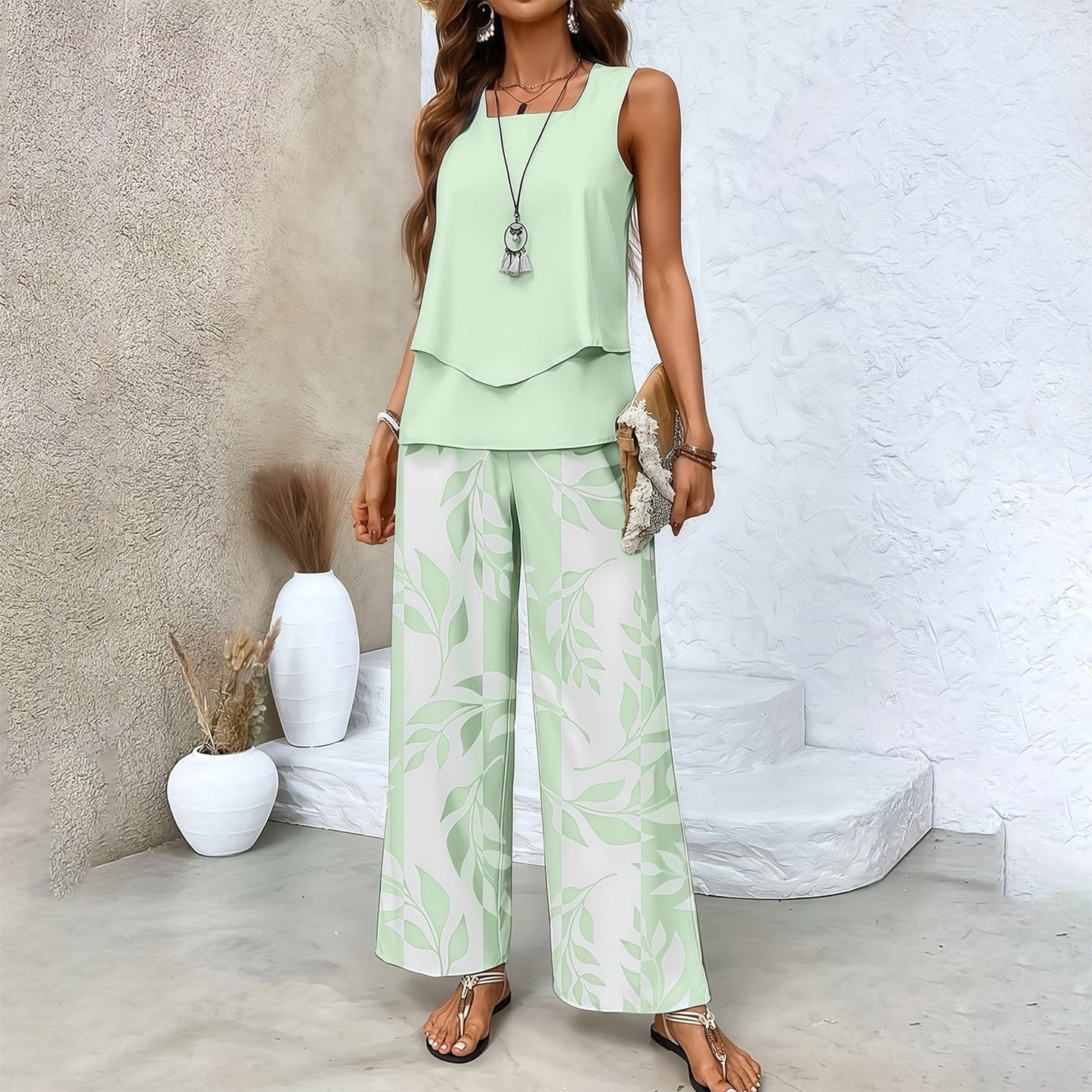 🌸 Boho Floral Two-Piece Vacation Set
