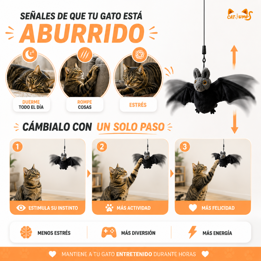 🦇 Interactive Flying Bat Cat Toy
