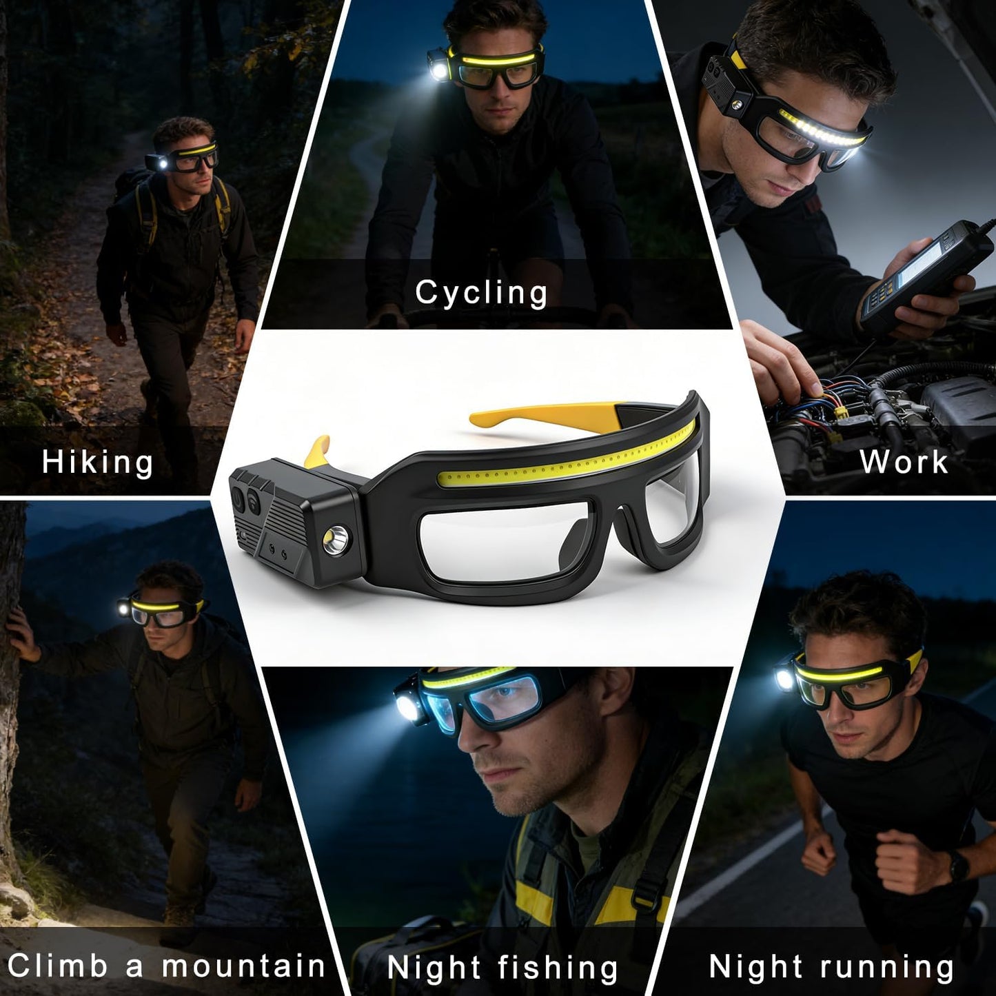 LED Headlight Glasses