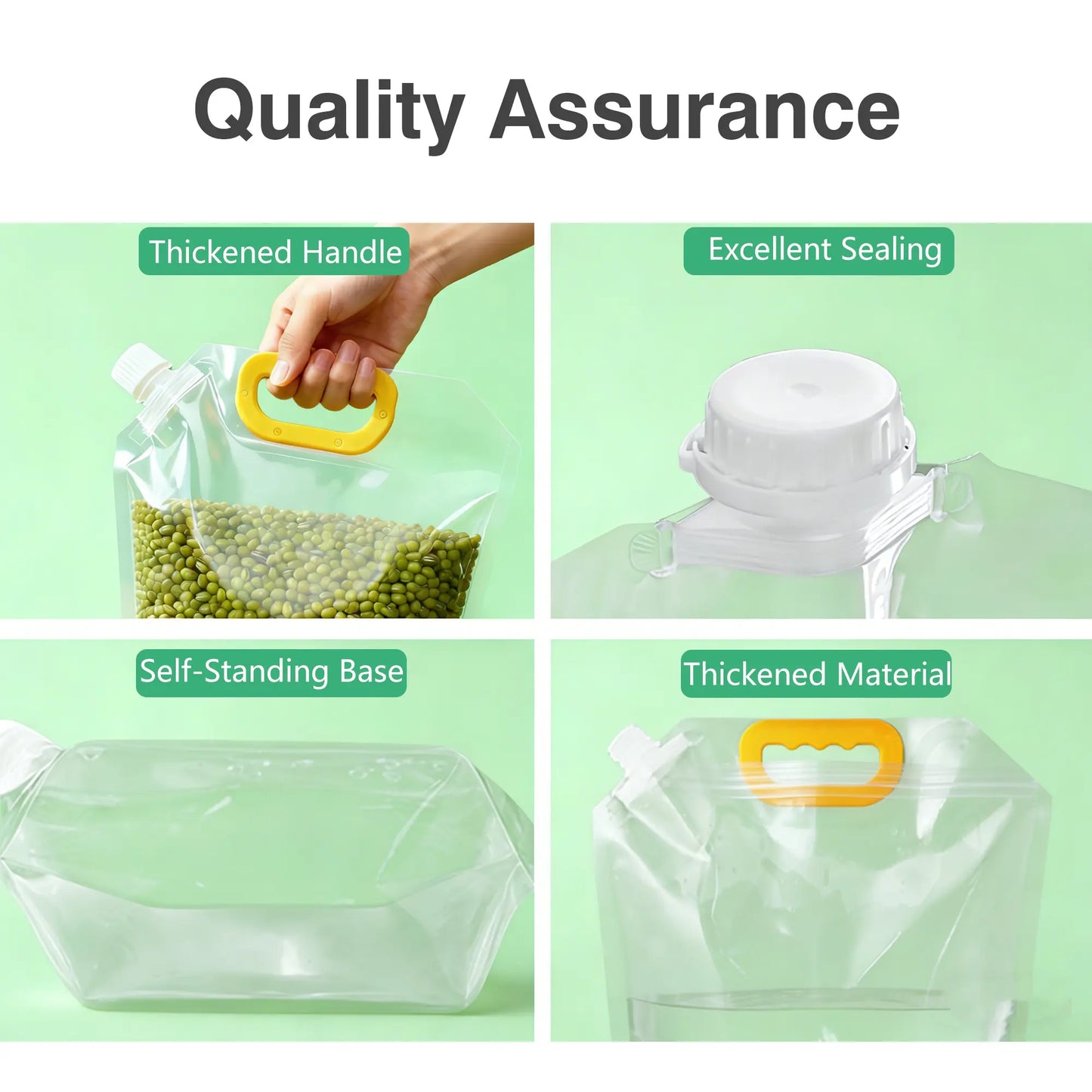 5-Pack Stand-Up Heavy-Duty Food Storage Pouches