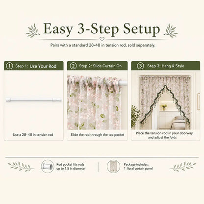 Luxury Floral Lace Door Curtain