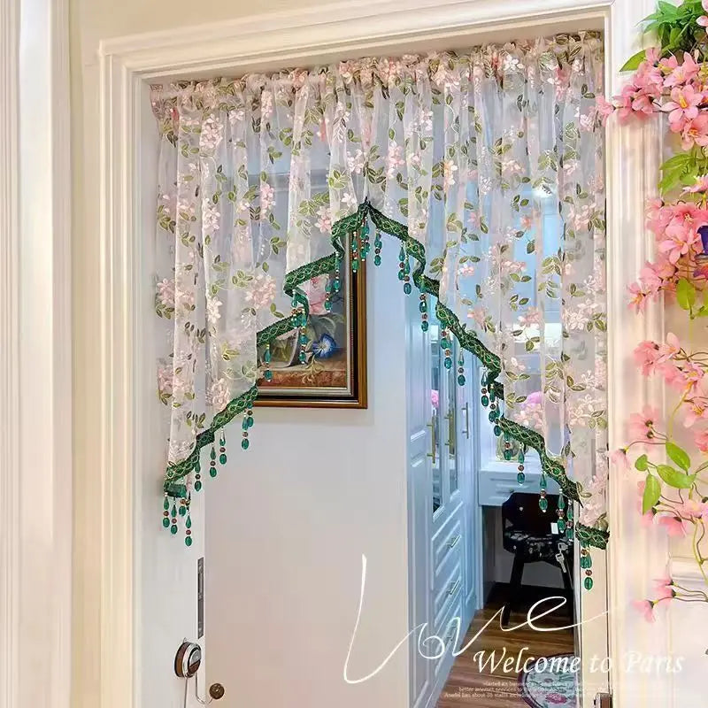 Luxury Floral Lace Door Curtain