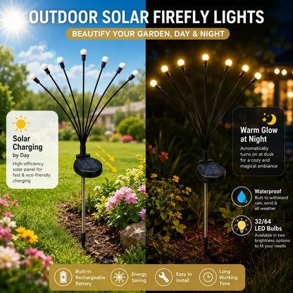 Solar Powered Firefly Swaying Garden Lights