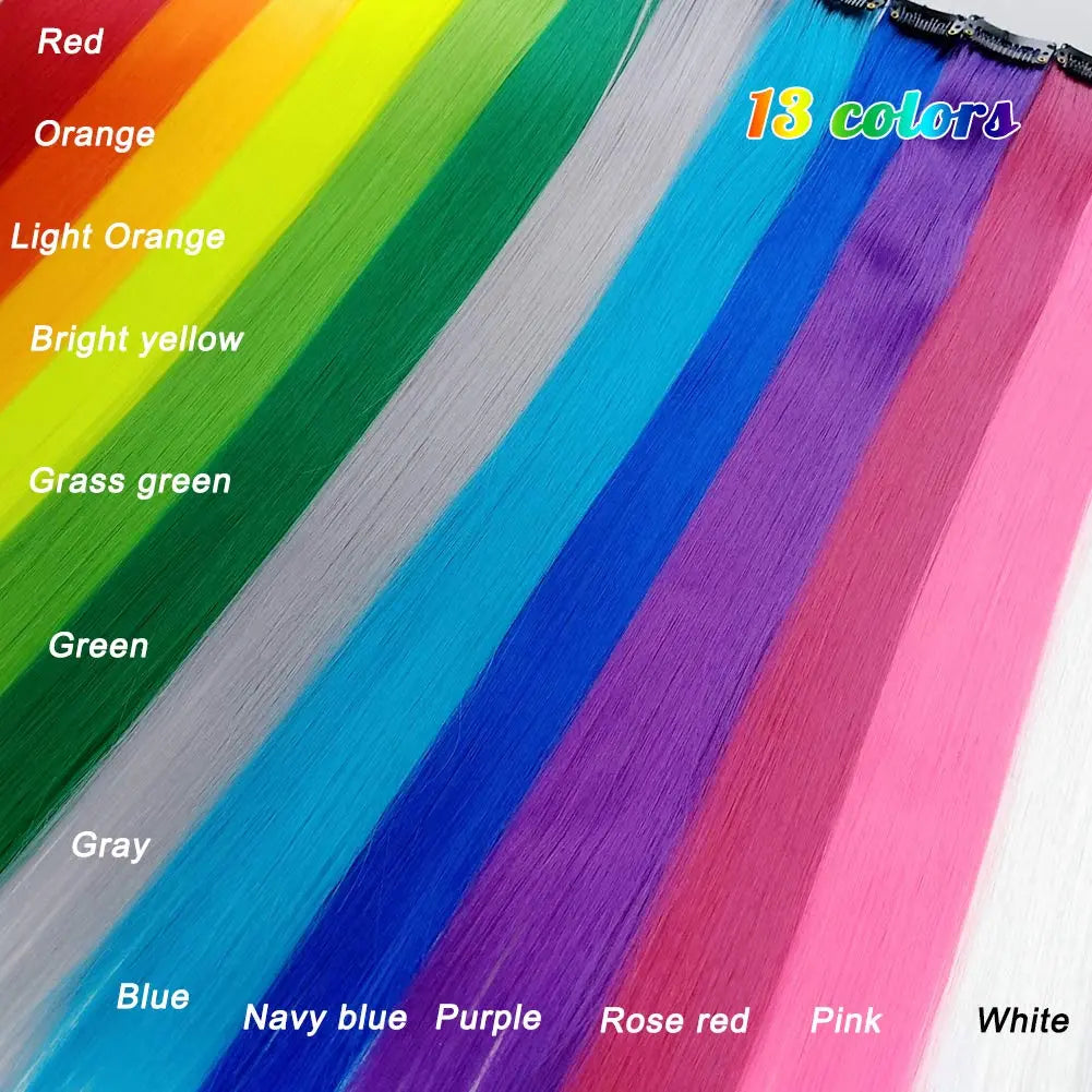 Multi-Color Clip-In Rainbow Hair Extensions