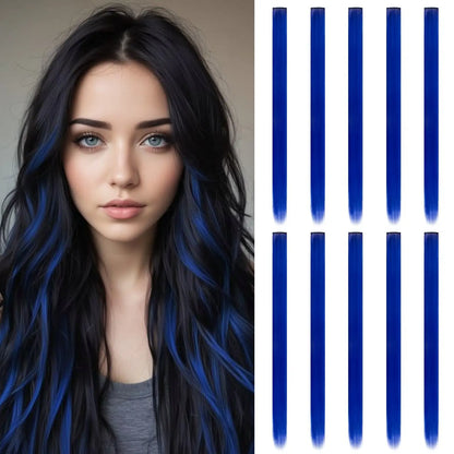 Multi-Color Clip-In Rainbow Hair Extensions