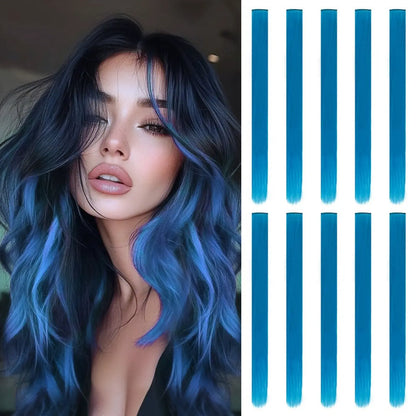 Multi-Color Clip-In Rainbow Hair Extensions