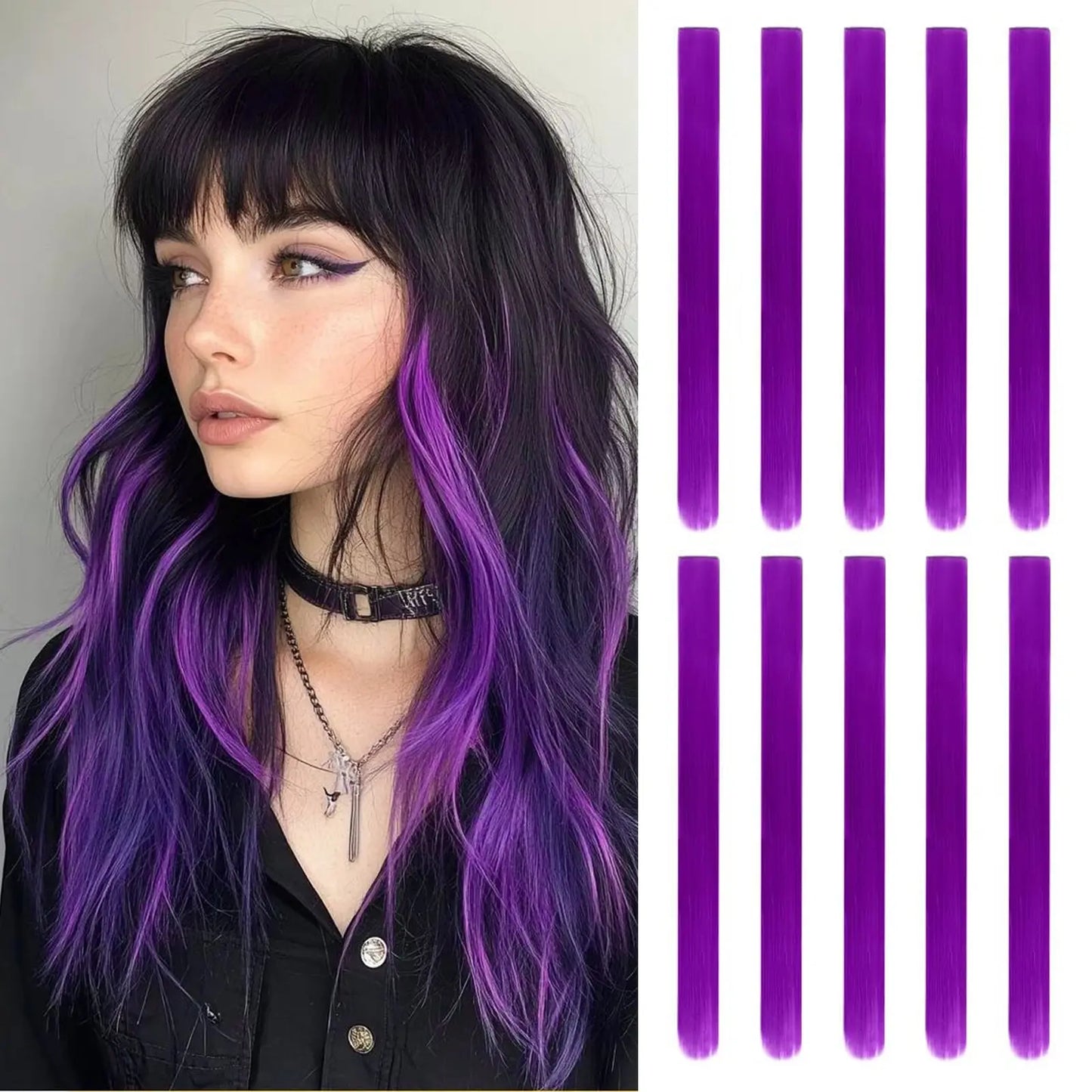 Multi-Color Clip-In Rainbow Hair Extensions