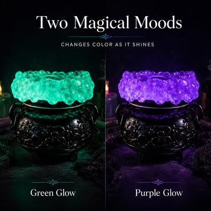 Glowing Bubbling Witch Cauldron Candle Holder