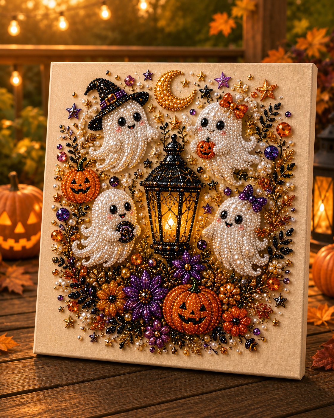 Halloween Pumpkin & Ghost Pearl Art DIY Kit