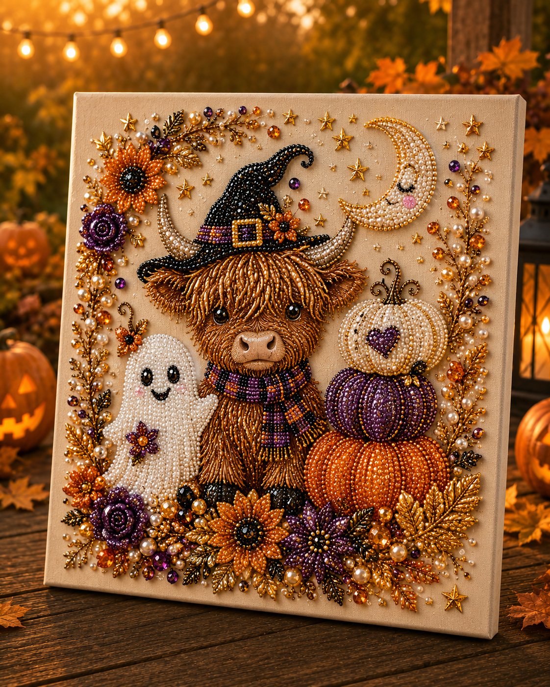 🔮 Stress-Relief Witch & Pumpkin Diamond Painting | Magical 5D DIY Craft Kit 🖌️