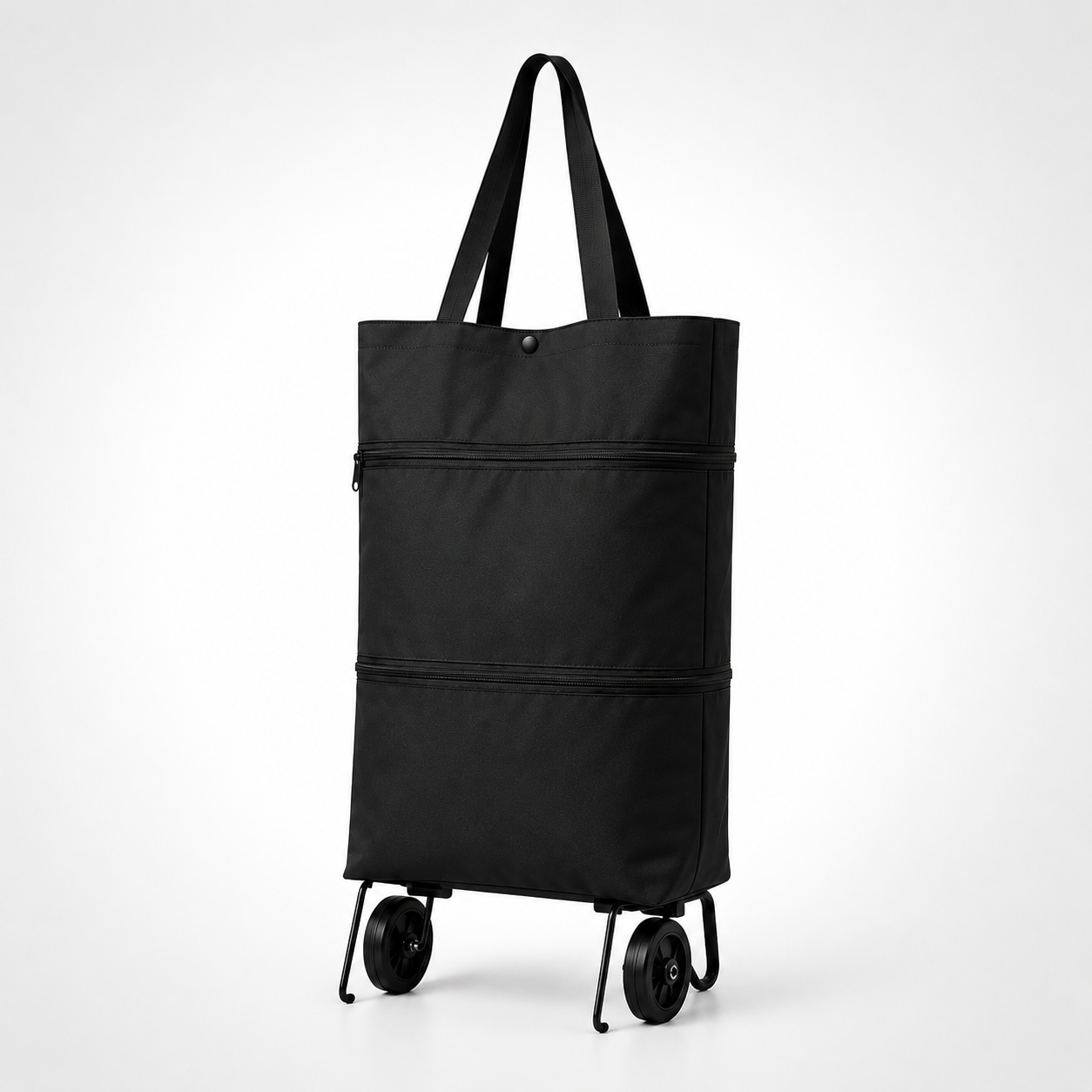 2-in-1 Rolling Grocery Tote & Foldable Trolley Bag
