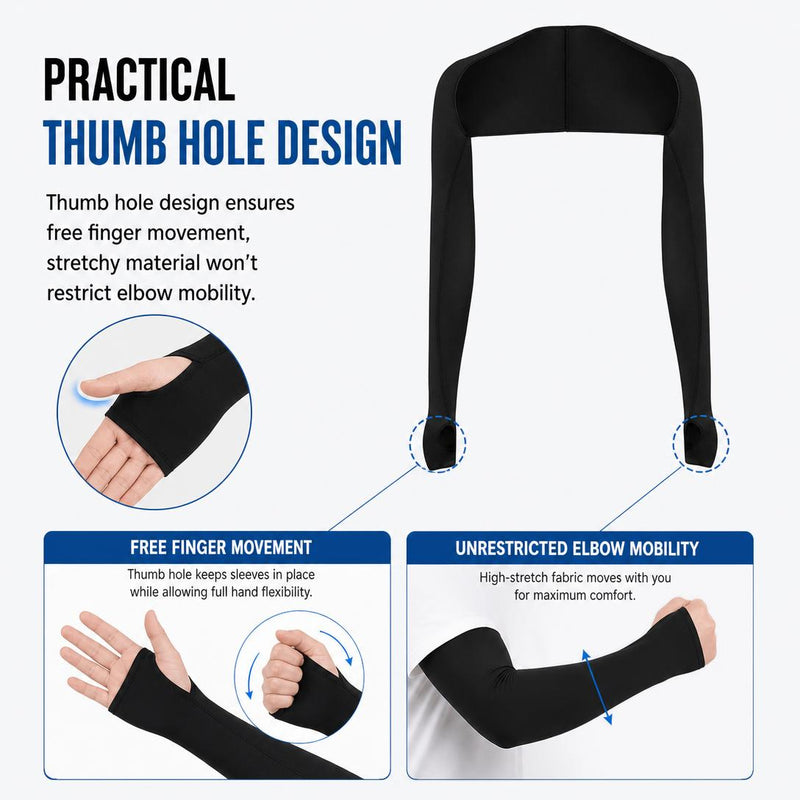 UV-Block One-Piece Cooling Arm Sleeves & Shoulder Wrap