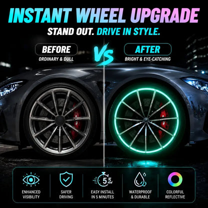 💎 Cyber Neon Glow Wheel Rim Reflective Stickers – Universal Fit for Cars & SUVs 🚘✨