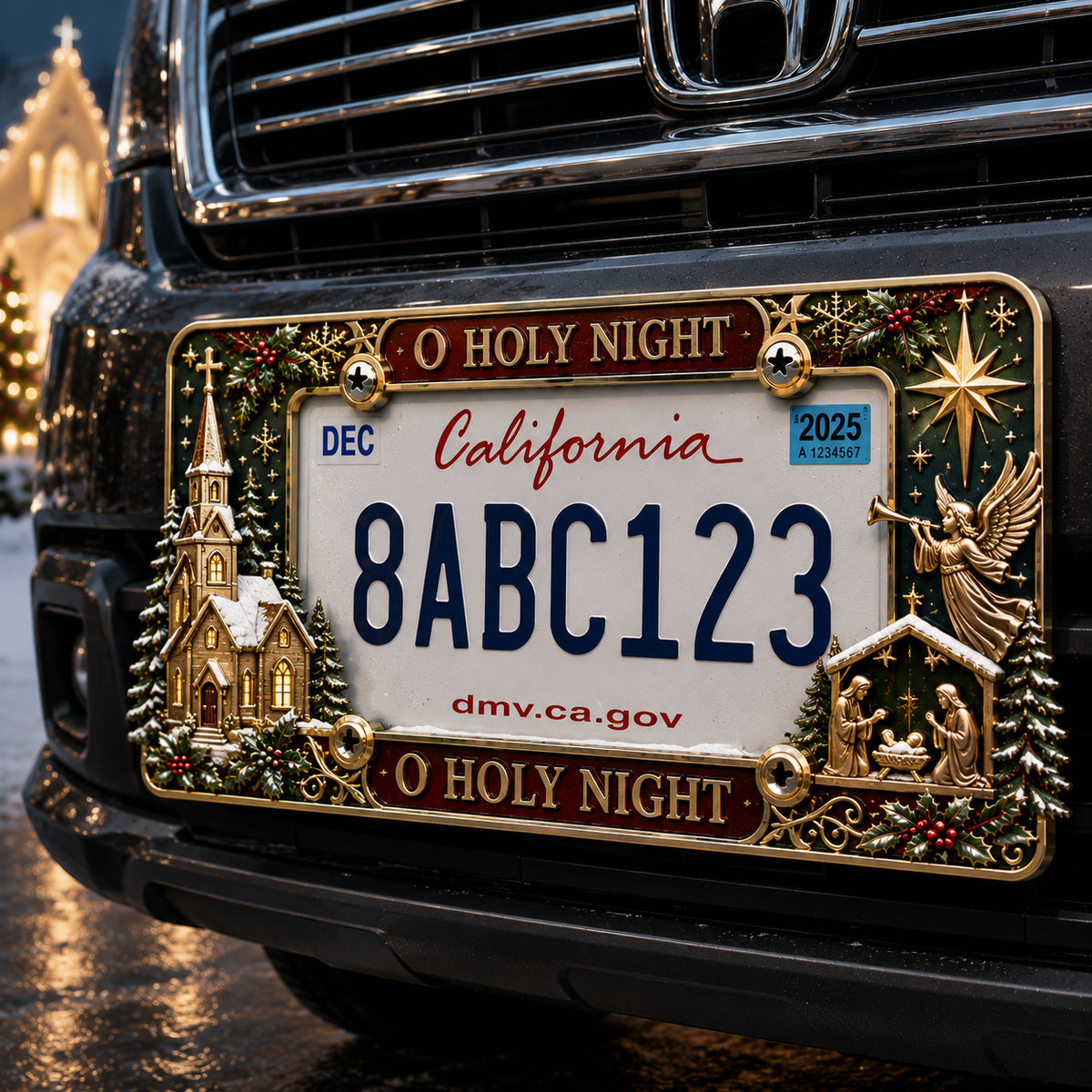 🎄Christmas License Plate Frame – Festive Style for Every Ride