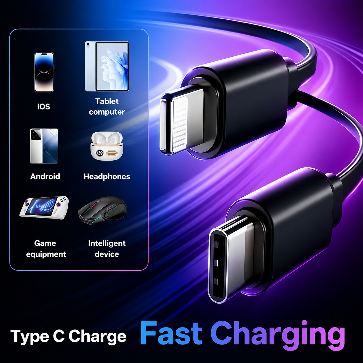✨Starry Ambient Light 7-in-1 Fast Car Charger