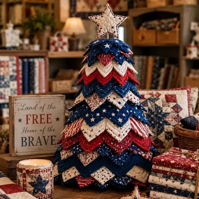 🎄 Cozy Weekend Americana Christmas Tree Quilt Kit | Easy Layered Holiday DIY Décor ✨