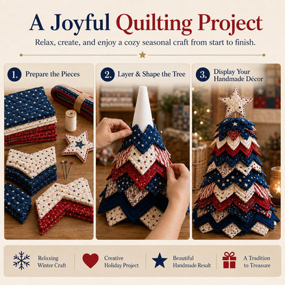 🎄 Cozy Weekend Americana Christmas Tree Quilt Kit | Easy Layered Holiday DIY Décor ✨