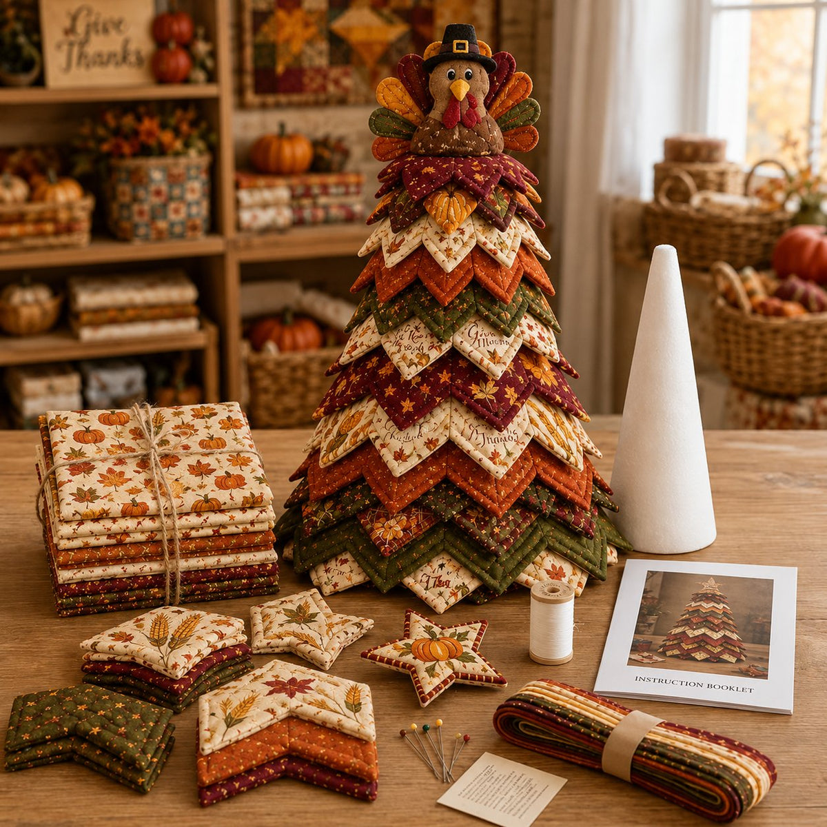 🎄 Cozy Weekend Americana Christmas Tree Quilt Kit | Easy Layered Holiday DIY Décor ✨