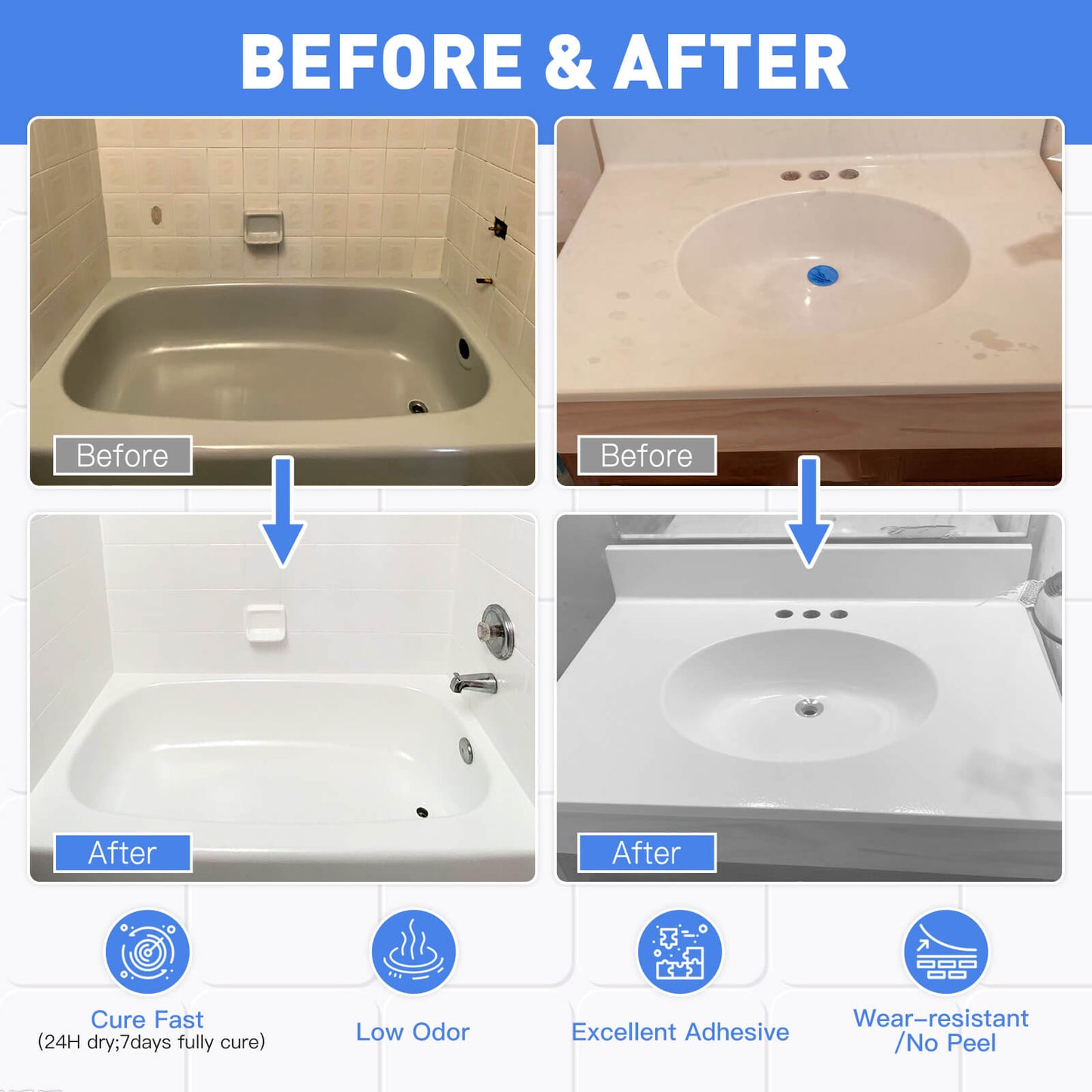 🎨 Water-Based Tile Recoloring Paint – Bathroom Ceramic & Glass Refresh