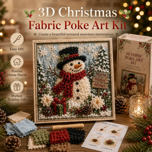 🎄 3D Christmas Fabric Poke Art DIY Craft Kit