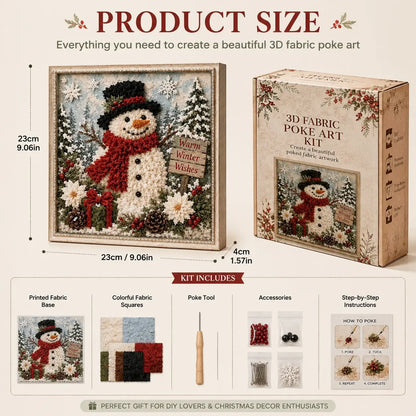 🎄 3D Christmas Fabric Poke Art DIY Craft Kit