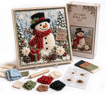🎄 3D Christmas Fabric Poke Art DIY Craft Kit