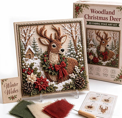 🎄 3D Christmas Fabric Poke Art DIY Craft Kit