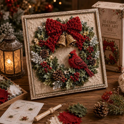 🎄 3D Christmas Fabric Poke Art DIY Craft Kit