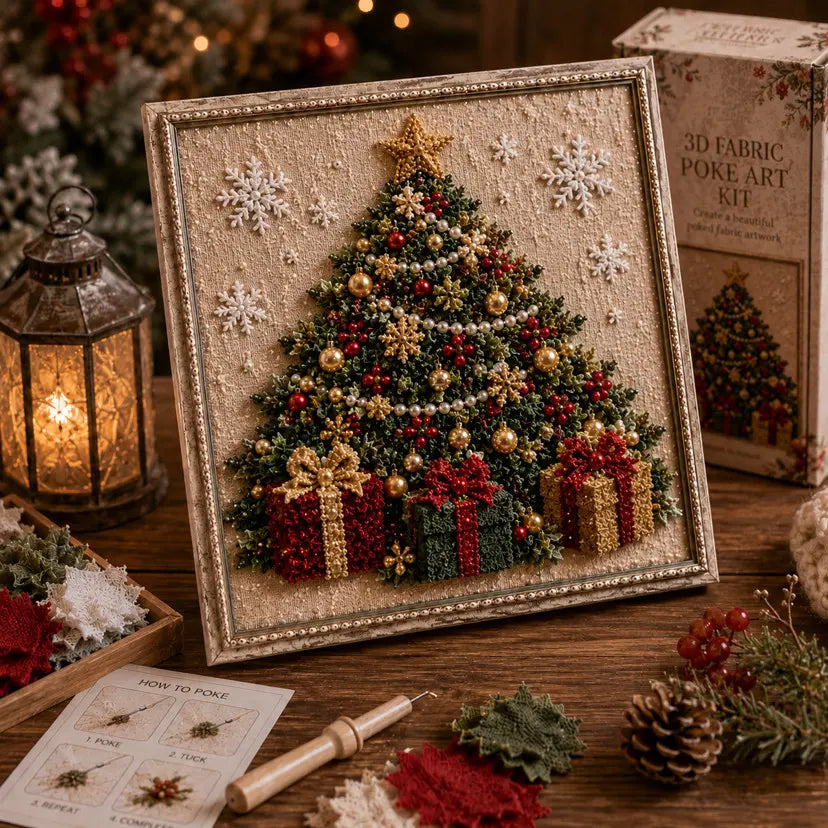 🎄 3D Christmas Fabric Poke Art DIY Craft Kit