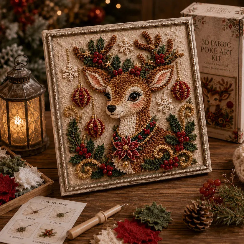 🎄 3D Christmas Fabric Poke Art DIY Craft Kit