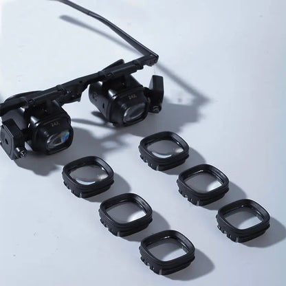 🔍 Head-Mounted LED Magnifying Glasses with Interchangeable Lenses