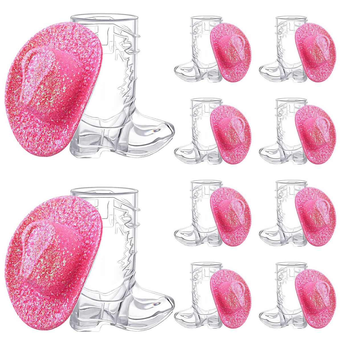 Mini Cowboy Boot Shot Cups with Decorative Hats