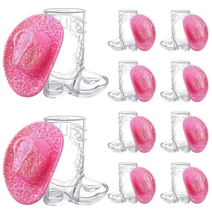 Mini Cowboy Boot Shot Cups with Decorative Hats