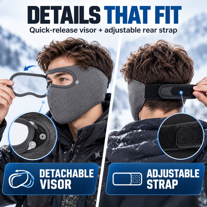 Windproof Fleece Full Face Shield & Anti-Fog Riding Mask