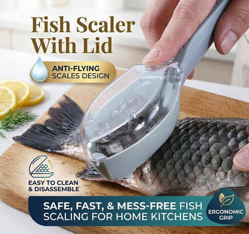 🐟Fish Skin Scaler & Scale Remover with Lid  — Buy 1 Get 1 Free ✨