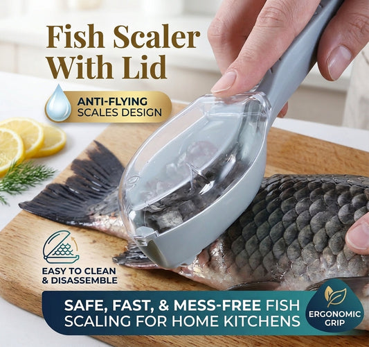 🐟Fish Skin Scaler & Scale Remover with Lid  — Buy 1 Get 1 Free ✨