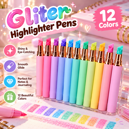 ✨ Glitter Highlighter Pens – Add Shimmer to Notes, Journals & Creative Projects 🌈