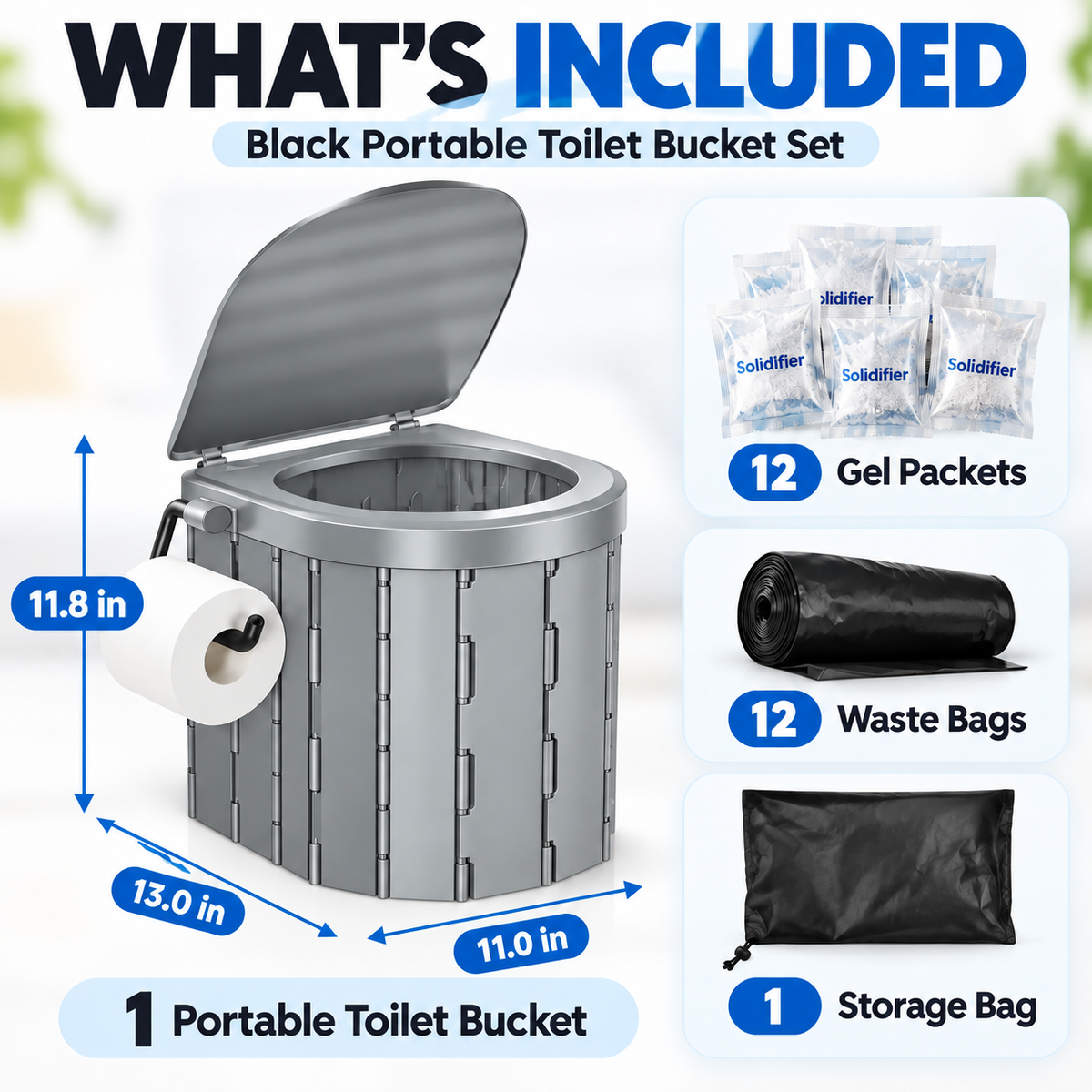 🏕️ Ultimate Extra-Tall Portable Folding Toilet for Camping & Travel