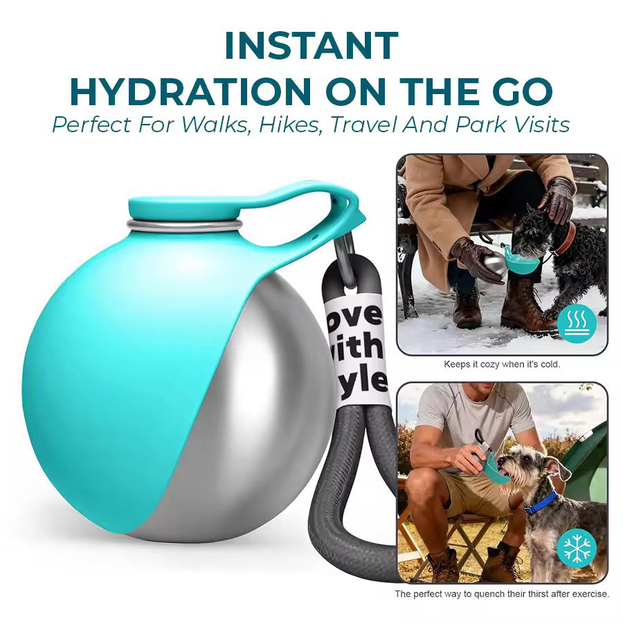 🎉 2026 Sale — Over 19,000 Sold! 🐾 2-in-1 Portable Dog Water Bottle – Flips Open to a Bowl, Leak-Proof Stainless Steel – Hydration on the Go! ✨