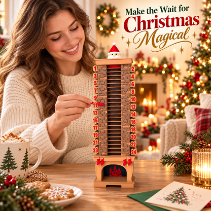 🎄 Wooden Santa Chimney Countdown Calendar & Gift