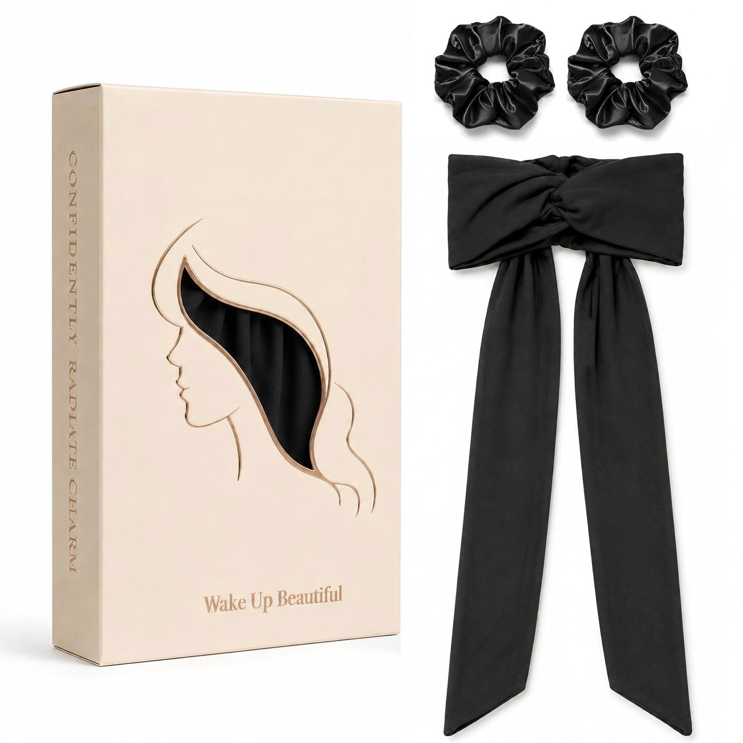Black Satin Bow Hair Clip for Ponytails & Half-Up Styles