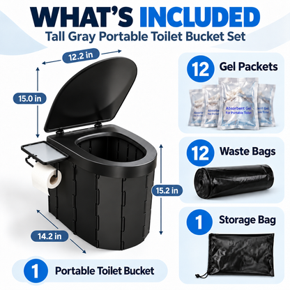 🏕️ Ultimate Extra-Tall Portable Folding Toilet for Camping & Travel